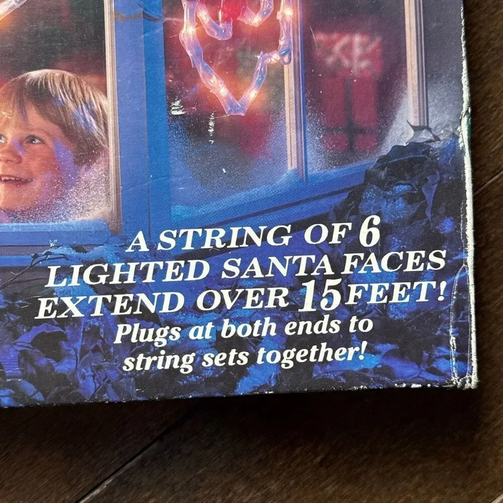 Vintage 1990s Mr Christmas mini mini light up sculpture string lights Santa face